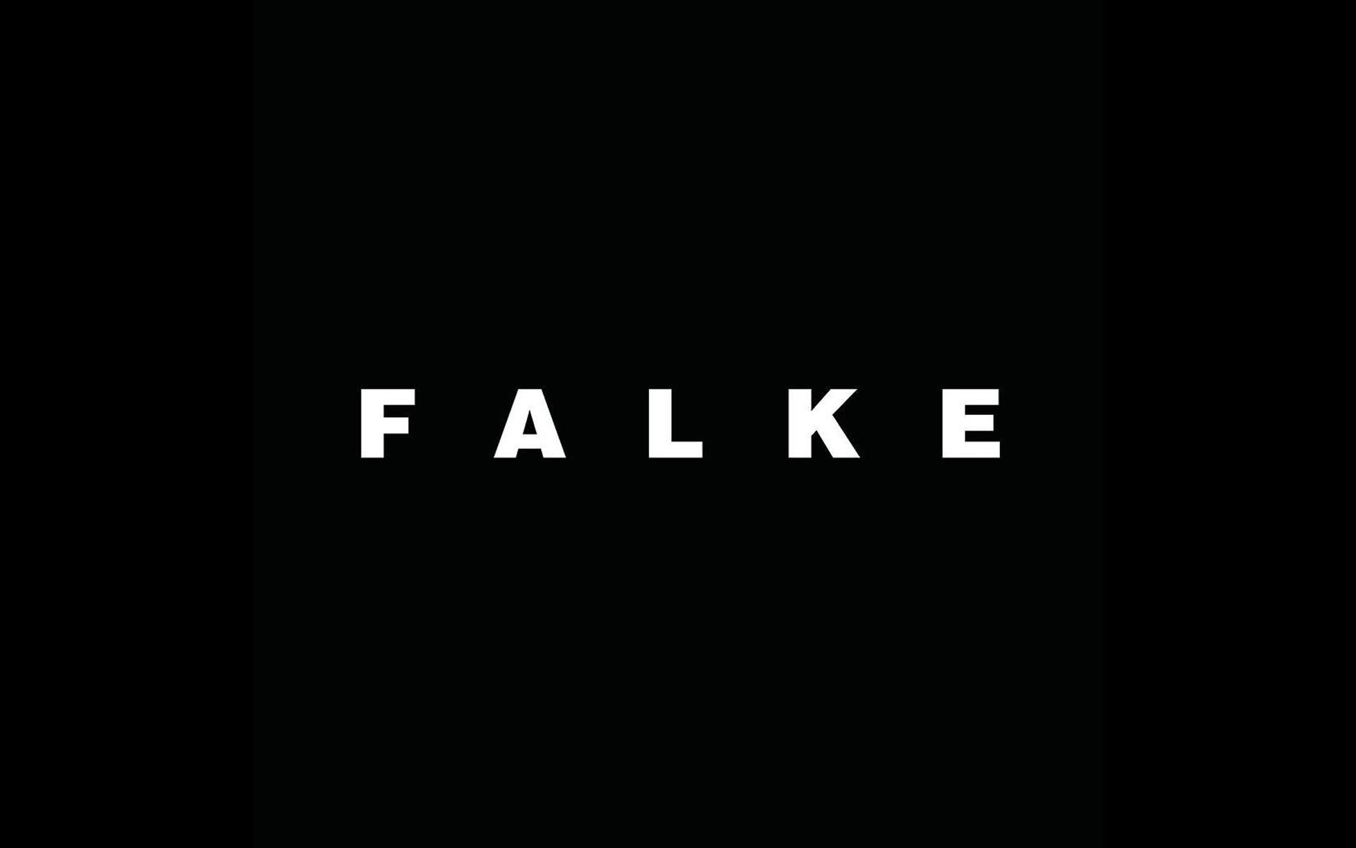 Falke logo on a black background design