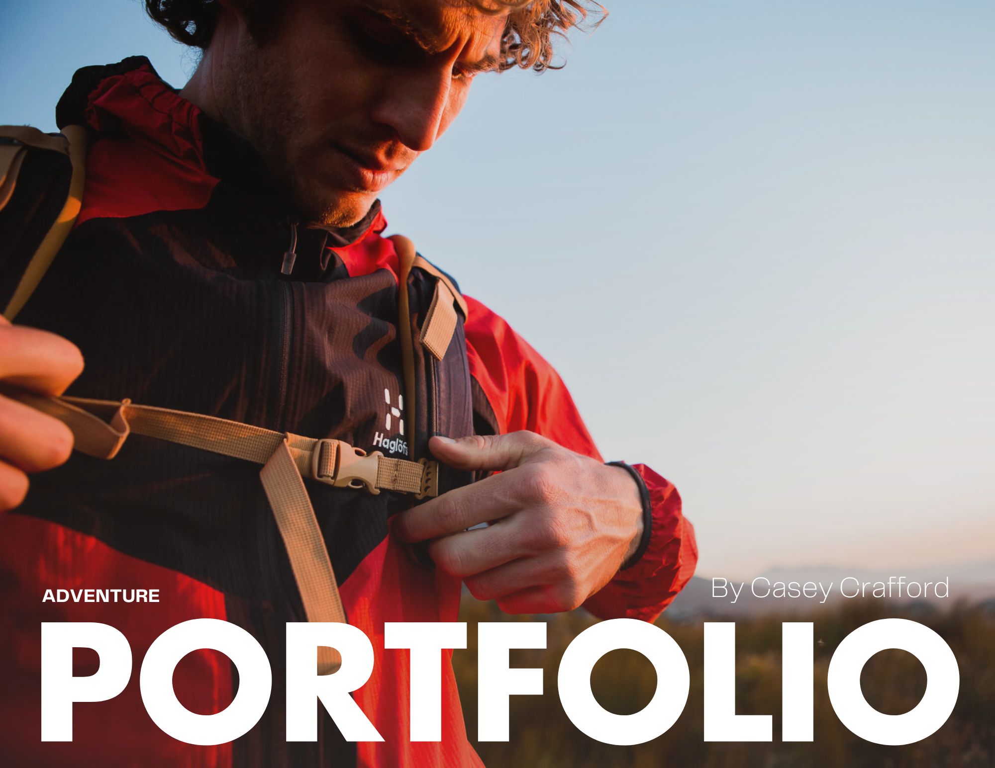 Person preparing for an outdoor adventure trip